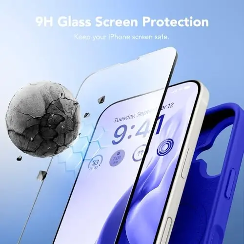GONEZ Magnetic for iPhone 17 Case, [Compatible with MagSafe] Anti-Scratch Microfiber Lining & Screen Protector, Silicone Camera Control, Shockproof Slim Phone Cover 6.3 inch, Cobalt Blue - GONEZ (1)