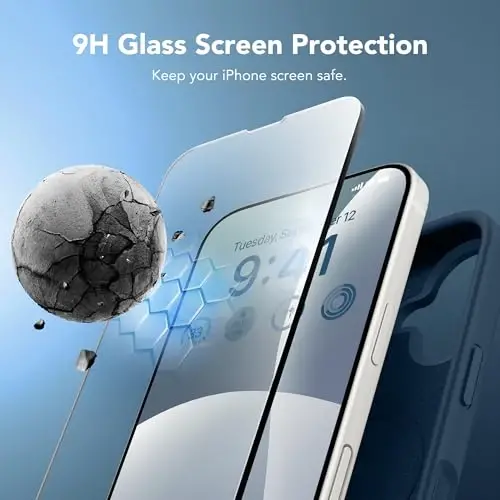 GONEZ Magnetic for iPhone 17 Case, [Compatible with MagSafe] Anti-Scratch Microfiber Lining & Screen Protector, Silicone Camera Control, Shockproof Slim Phone Cover 6.3 inch, Dark Blue - 2