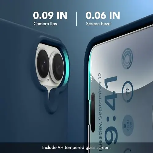 GONEZ Magnetic for iPhone 17 Case, Silicone Cover Dark Blue | Compatible with MagSafe, Camera Button & Screen Protector, Microfiber Lining, 3 Layers Soft Gel Rubber Shockproof Slim 6.3