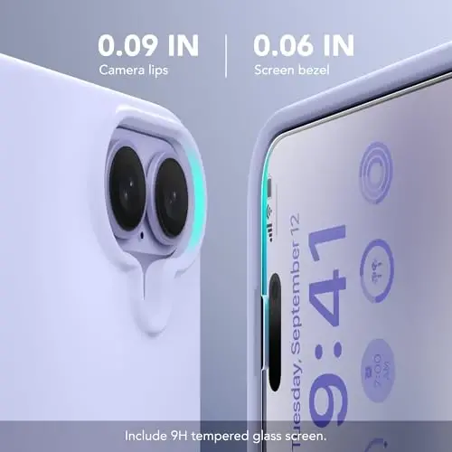 GONEZ Magnetic for iPhone 17 Case, Silicone Cover Lilac | Compatible with MagSafe, Camera Button & Screen Protector, Microfiber Lining, 3 Layers Soft Gel Rubber Shockproof Slim 6.3