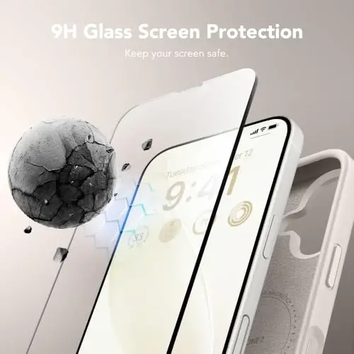 GONEZ Magnetic for iPhone 17 Case, Silicone Cover Stone | Compatible with MagSafe, Camera Button & Screen Protector, Microfiber Lining, 3 Layers Soft Gel Rubber Shockproof Slim 6.3