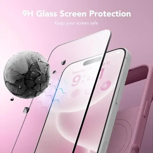 GONEZ Magnetic for iPhone 17 Pro Case, [Compatible with MagSafe] Anti-Scratch Microfiber Lining & Screen Protector, Silicone Camera Control, Shockproof Slim Phone Cover 6.3 inch, Blackcurrant - 2