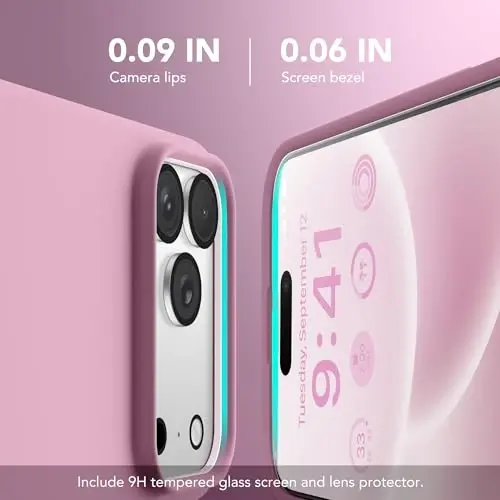 GONEZ Magnetic for iPhone 17 Pro Case, [Compatible with MagSafe] Anti-Scratch Microfiber Lining & Screen Protector, Silicone Camera Control, Shockproof Slim Phone Cover 6.3 inch, Blackcurrant - 3
