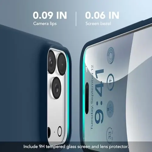GONEZ Magnetic for iPhone 17 Pro Case, [Compatible with MagSafe] Anti-Scratch Microfiber Lining & Screen Protector, Silicone Camera Control, Shockproof Slim Phone Cover 6.3 inch, Dark Blue - GONEZ (1)
