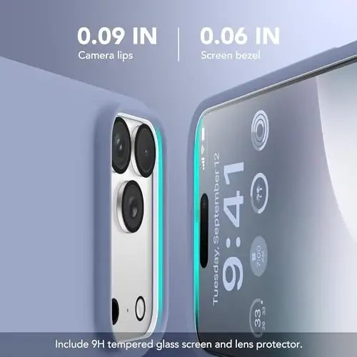 GONEZ Magnetic for iPhone 17 Pro Case, [Compatible with MagSafe] Anti-Scratch Microfiber Lining & Screen Protector, Silicone Camera Control, Shockproof Slim Phone Cover 6.3 inch, Lavender Gray - GONEZ (1)