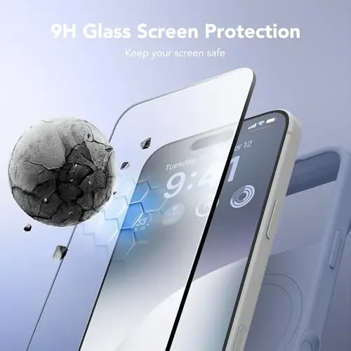 GONEZ Magnetic for iPhone 17 Pro Case, [Compatible with MagSafe] Anti-Scratch Microfiber Lining & Screen Protector, Silicone Camera Control, Shockproof Slim Phone Cover 6.3 inch, Lavender Gray - 3