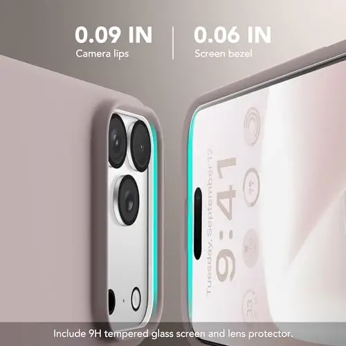 GONEZ Magnetic for iPhone 17 Pro Case, [Compatible with MagSafe] Anti-Scratch Microfiber Lining & Screen Protector, Silicone Camera Control, Shockproof Slim Phone Cover 6.3 inch, Light Taro - GONEZ (1)