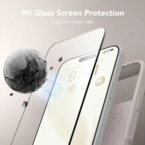 GONEZ Magnetic for iPhone 17 Pro Case, Compatible with MagSafe, [Screen Protector + Camera Lens Protector], Liquid Silicone Anti-Scratch Shockproof Protective Phone Case 6.3 inch, Stone - 5