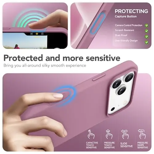 GONEZ Magnetic for iPhone 17 Pro Max Case, Compatible with MagSafe, [Screen Protector + Camera Lens Protector], Liquid Silicone Anti-Scratch Shockproof Protective Phone Case 6.9 inch, Blackcurrant - 5
