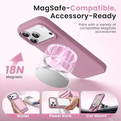 GONEZ Magnetic for iPhone 17 Pro Max Case, [Compatible with MagSafe] Anti-Scratch Microfiber Lining & Screen Protector, Silicone Camera Control, Shockproof Slim Phone Cover 6.9 inch, Blackcurrant 