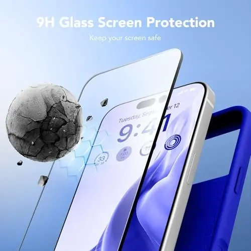 GONEZ Magnetic for iPhone 17 Pro Max Case, [Compatible with MagSafe] Anti-Scratch Microfiber Lining & Screen Protector, Silicone Camera Control, Shockproof Slim Phone Cover 6.9 inch, Cobalt Blue - 3