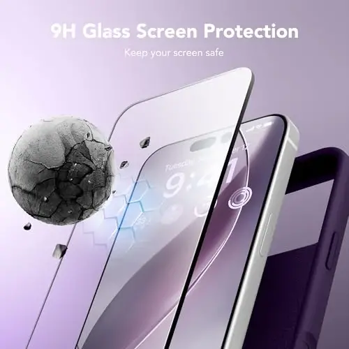 GONEZ Magnetic for iPhone 17 Pro Max Case, [Compatible with MagSafe] Anti-Scratch Microfiber Lining & Screen Protector, Silicone Camera Control, Shockproof Slim Phone Cover 6.9 inch, Deep Purple - 3