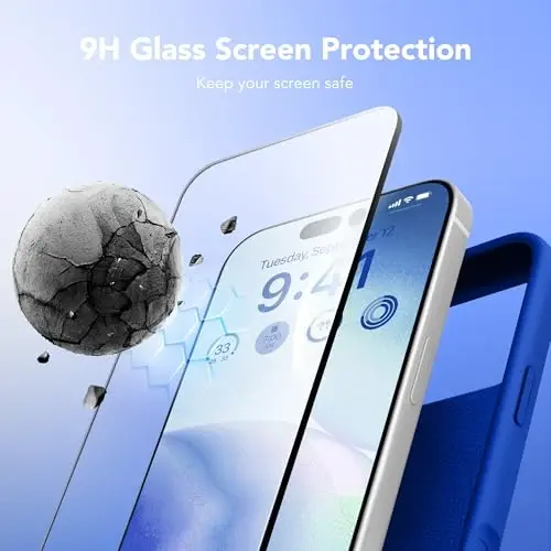 GONEZ Magnetic for iPhone 17 Pro Max Case, [Compatible with MagSafe] Anti-Scratch Microfiber Lining & Screen Protector, Silicone Camera Control, Shockproof Slim Phone Cover 6.9 inch, Klein Blue - GONEZ (1)