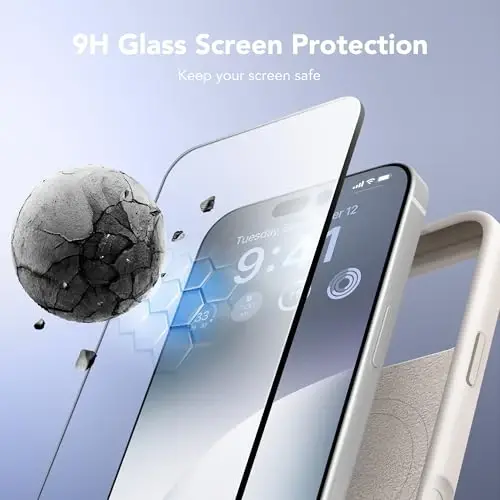GONEZ Magnetic for iPhone 17 Pro Max Case, [Compatible with MagSafe] Anti-Scratch Microfiber Lining & Screen Protector, Silicone Camera Control, Shockproof Slim Phone Cover 6.9 inch, Lavender Gray - 2