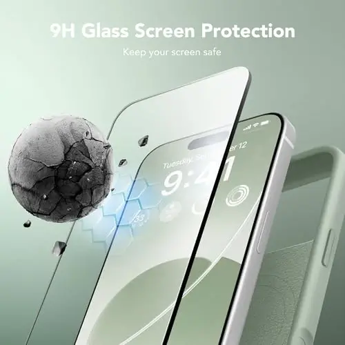 GONEZ Magnetic for iPhone 17 Pro Max Case, [Compatible with MagSafe] Anti-Scratch Microfiber Lining & Screen Protector, Silicone Camera Control, Shockproof Slim Phone Cover 6.9 inch, Light Green - 2