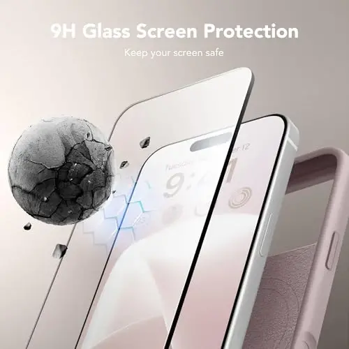 GONEZ Magnetic for iPhone 17 Pro Max Case, [Compatible with MagSafe] Anti-Scratch Microfiber Lining & Screen Protector, Silicone Camera Control, Shockproof Slim Phone Cover 6.9 inch, Light Taro - 2
