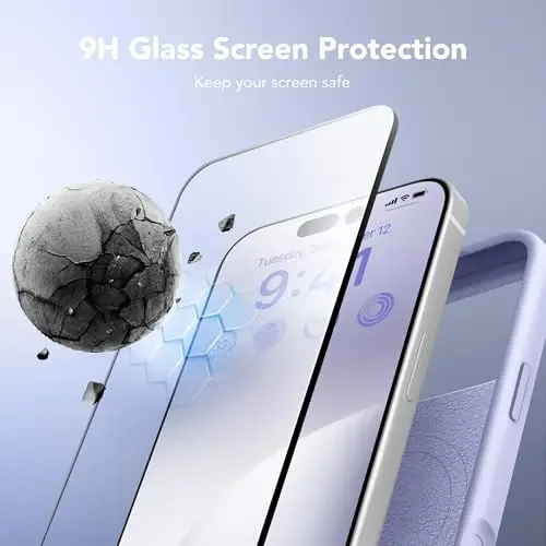 GONEZ Magnetic for iPhone 17 Pro Max Case, [Compatible with MagSafe] Anti-Scratch Microfiber Lining & Screen Protector, Silicone Camera Control, Shockproof Slim Phone Cover 6.9 inch, Lilac - 2