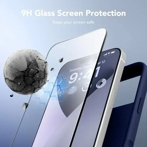 GONEZ Magnetic for iPhone 17 Pro Max Case, [Compatible with MagSafe] Anti-Scratch Microfiber Lining & Screen Protector, Silicone Camera Control, Shockproof Slim Phone Cover 6.9 inch, Midnight Blue - 2