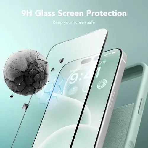 GONEZ Magnetic for iPhone 17 Pro Max Case, [Compatible with MagSafe] Anti-Scratch Microfiber Lining & Screen Protector, Silicone Camera Control, Shockproof Slim Phone Cover 6.9 inch, Mint Green - 3