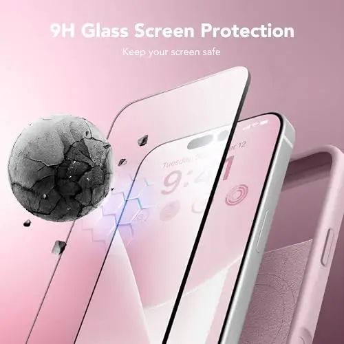 GONEZ Magnetic for iPhone 17 Pro Max Case, [Compatible with MagSafe] Anti-Scratch Microfiber Lining & Screen Protector, Silicone Camera Control, Shockproof Slim Phone Cover 6.9 inch, Pastel Pink - 2