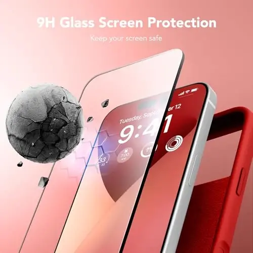 GONEZ Magnetic for iPhone 17 Pro Max Case, [Compatible with MagSafe] Anti-Scratch Microfiber Lining & Screen Protector, Silicone Camera Control, Shockproof Slim Phone Cover 6.9 inch, Red - 2