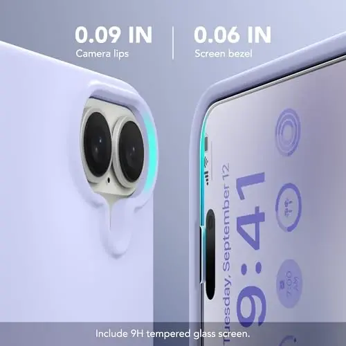 GONEZ Magnetic için iPhone 16 Kılıfı, Silikon Kapak Lila | MagSafe, Kamera Düğmesi ve Ekran Koruyucu ile Uyumlu, Mikrofiber Astar, 3 Katmanlı Yumuşak Jel Kauçuk Darbeye Dayanıklı İnce 6.1