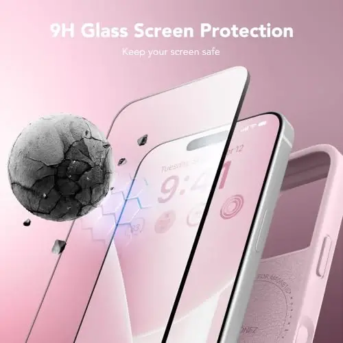 GONEZ Magnetic için iPhone 16 Pro Max Kılıfı, Silikon Kapak Pastel Pembe | MagSafe, Kamera Düğmesi ve Ekran Koruyucu ile Uyumludur, Mikrofiber Astar, 3 Katmanlı Yumuşak Jel Kauçuk Darbeye Dayanıklı İnce 6,9