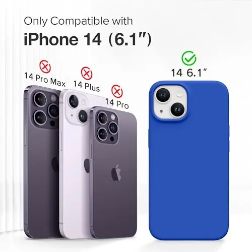 GONEZ Magnetic iPhone 14 uchun g'ilof, Magsafe bilan mos, ekran himoyachisi + kamera himoyachisi, tirnalishga qarshi mikrofiber astar, suyuq silikon zarbga chidamli himoya telefon g'ilofi, qora - 2