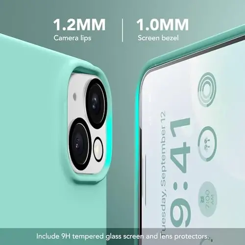 GONEZ Magnetic iPhone 15 uchun gʻilof [Magsafe bilan mos] [1 ekran himoyachisi + 1 kamera himoyachisi], tirnalishga qarshi mikrofiber astarli zarbga chidamli silikon telefon qopqogʻi 6,1