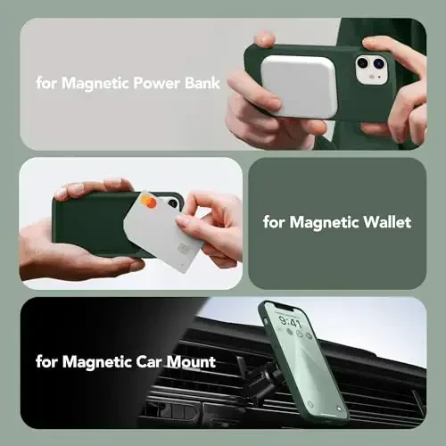 GONEZ Magnetic Silicone Case for iPhone 12 and iPhone 12 Pro, [Compatible with MagSafe][1X Camera Protector + Screen Protector], Microfiber Lining Shockproof Phone Cover 6.1
