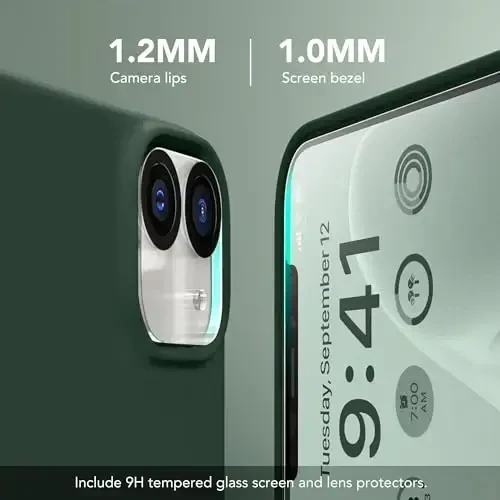 GONEZ Magnetic Silicone Case for iPhone 12 and iPhone 12 Pro, [Compatible with MagSafe][1X Camera Protector + Screen Protector], Microfiber Lining Shockproof Phone Cover 6.1