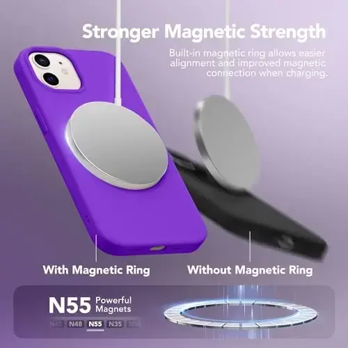 GONEZ Magnetic Silicone for iPhone 12 Case and iPhone 12 Pro Case, [Compatible with MagSafe][1X Camera Protector + Screen Protector], Microfiber Lining Shockproof Phone Cover 6.1