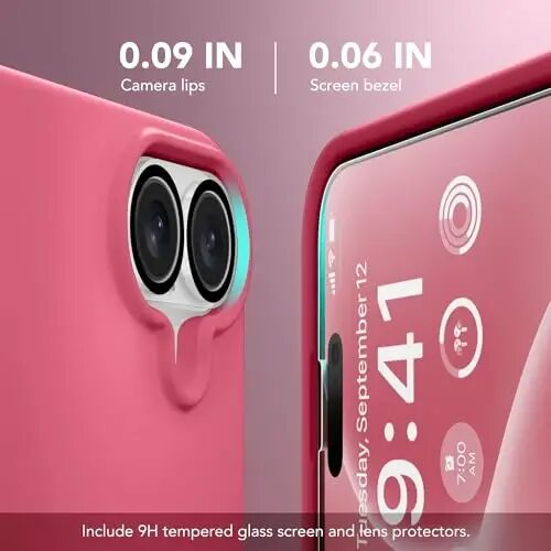 GONEZ Магнитный чехол для iPhone 16, совместим с MagSafe, [Защитное стекло экрана + Защита объектива камеры], Жидкий силиконовый противоударный защитный чехол для iPhone 16 6.1