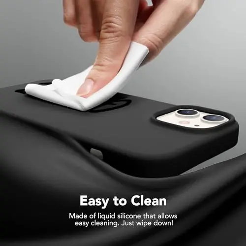 GONEZ Magnetic for iPhone 12/12 Pro Case, Silicone Cover Black | Compatible with MagSafe, Camera Button & Screen Protector, Microfiber Lining, 3 Layers Soft Gel Rubber Shockproof Slim 6.1