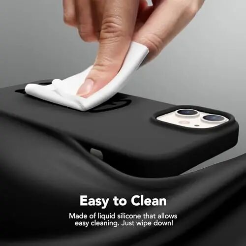 GONEZ Magnetic for iPhone 12/12 Pro Case, Silicone Cover Black | Compatible with MagSafe, Camera Button & Screen Protector, Microfiber Lining, 3 Layers Soft Gel Rubber Shockproof Slim 6.1