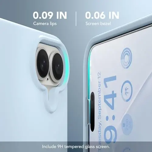 GONEZ Magnetic for iPhone 16 Case, Silicone Cover Blue | Compatible with MagSafe, Camera Button & Screen Protector, Microfiber Lining, 3 Layers Soft Gel Rubber Shockproof Slim 6.1