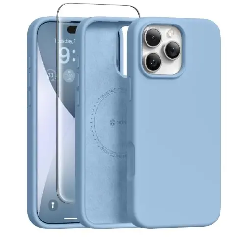 GONEZ Manyetik iPhone 16 Pro Kılıfı, MagSafe ile Uyumlu, [Ekran Koruyucu + Kamera Lensi Koruyucu], Silikon Darbeye Dayanıklı Çizilmez Koruyucu Telefon Kılıfı 6.3 inç, Asker Yeşili 