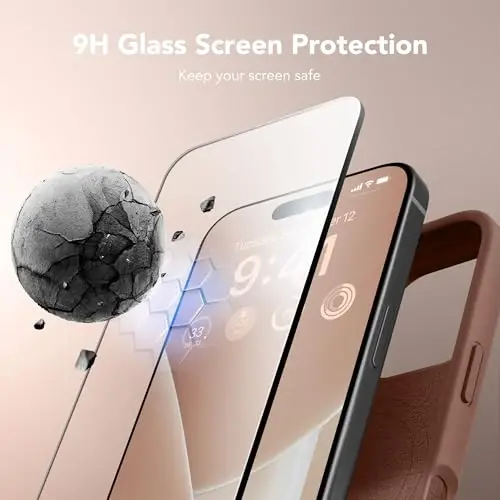 GONEZ Magnetic for iPhone 16 Pro Case, Compatible with MagSafe, [Screen Protector + Camera Lens Protector], Silicone Shockproof Anti-Scratch Protective Phone Case 6.3 inch, Brown - 5