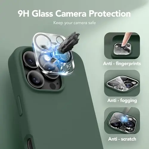 GONEZ Magnetic for iPhone 16 Pro Case, Compatible with MagSafe, [Screen Protector + Camera Lens Protector], Silicone Shockproof Anti-Scratch Protective Phone Case 6.3 inch, Army Green - 6