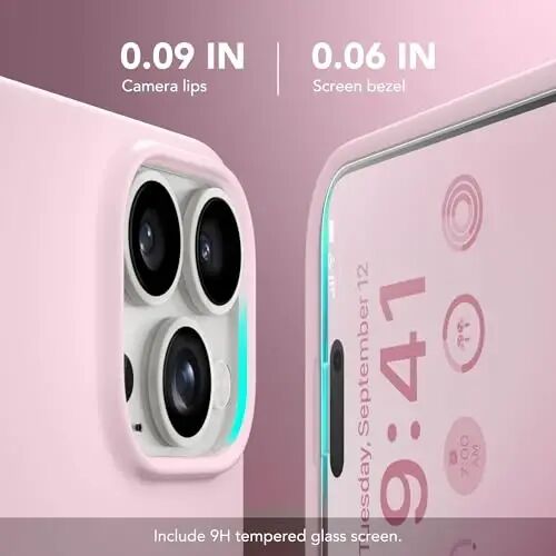 GONEZ Manyetik iPhone 16 Pro Kılıfı, MagSafe ile Uyumlu, [Ekran Koruyucu + Kamera Lensi Koruyucu], Silikon Darbeye Dayanıklı Çizilmez Koruyucu Telefon Kılıfı 6.3 inç, Pastel Pembe - 5