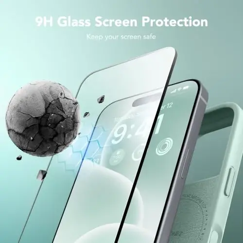 GONEZ Manyetik iPhone 16 Pro Kılıfı, Nane Yeşili Silikon Kılıf | MagSafe, Kamera Düğmesi ve Ekran Koruyucu Uyumlu, Mikrofiber Astar, 3 Katmanlı Yumuşak Jel Kauçuk Darbeye Dayanıklı İnce 6.3