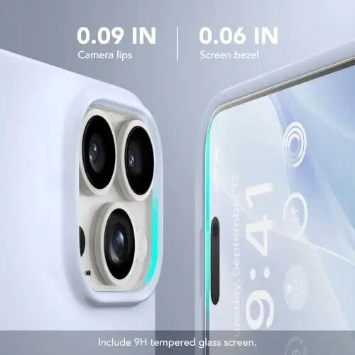 GONEZ Magnetic for iPhone 16 Pro Max Case, [Compatible with MagSafe] Anti-Scratch Microfiber Lining & Screen Protector, Silicone Camera Control, Shockproof Slim Phone Cover 6.9 inch, Baby Blue - 2