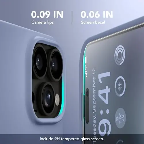 GONEZ Magnetic for iPhone 16 Pro Max Case, Silicone Cover Lavender Gray | Compatible with MagSafe, Camera Button & Screen Protector, Microfiber Lining, 3 Layers Soft Gel Rubber Shockproof Slim 6.9