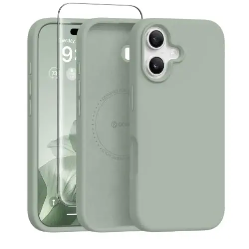 GONEZ Manyetik iPhone 17 Kılıfı, Açık Yeşil Silikon Kapak | MagSafe, Kamera Düğmesi ve Ekran Koruyucu Uyumlu, Mikrofiber Astar, 3 Katmanlı Yumuşak Jel Kauçuk Darbeye Dayanıklı İnce 6.3