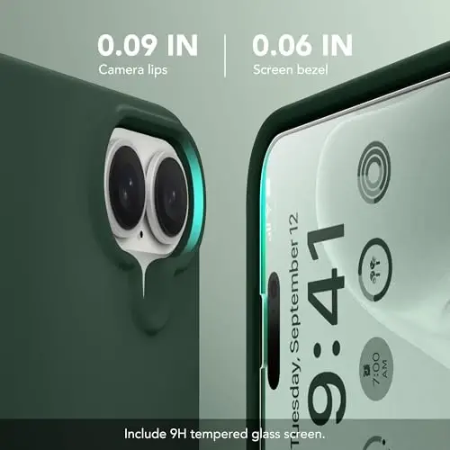 GONEZ Magnetic for iPhone 17 Case, Silicone Cover Army Green | Compatible with MagSafe, Camera Button & Screen Protector, Microfiber Lining, 3 Layers Soft Gel Rubber Shockproof Slim 6.3