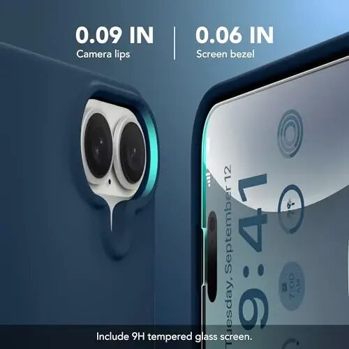 GONEZ Magnetic for iPhone 17 Case, Silicone Cover Dark Blue | Compatible with MagSafe, Camera Button & Screen Protector, Microfiber Lining, 3 Layers Soft Gel Rubber Shockproof Slim 6.3