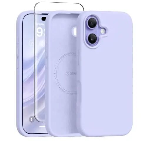 GONEZ Manyetik iPhone 17 Kılıfı, Silikon Kapak Lila | MagSafe, Kamera Düğmesi ve Ekran Koruyucu ile Uyumlu, Mikrofiber Astar, 3 Katmanlı Yumuşak Jel Kauçuk Darbeye Dayanıklı İnce 6,3