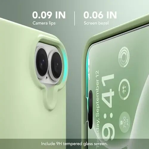 GONEZ Magnetic for iPhone 17 Case, Silicone Cover Green | Compatible with MagSafe, Camera Button & Screen Protector, Microfiber Lining, 3 Layers Soft Gel Rubber Shockproof Slim 6.3
