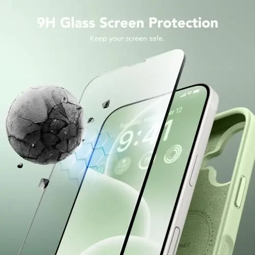 GONEZ Manyetik iPhone 17 Kılıfı, Silikon Kapak Yeşil | MagSafe, Kamera Düğmesi ve Ekran Koruyucu ile Uyumlu, Mikrofiber Astar, 3 Katmanlı Yumuşak Jel Kauçuk Darbeye Dayanıklı İnce 6.3