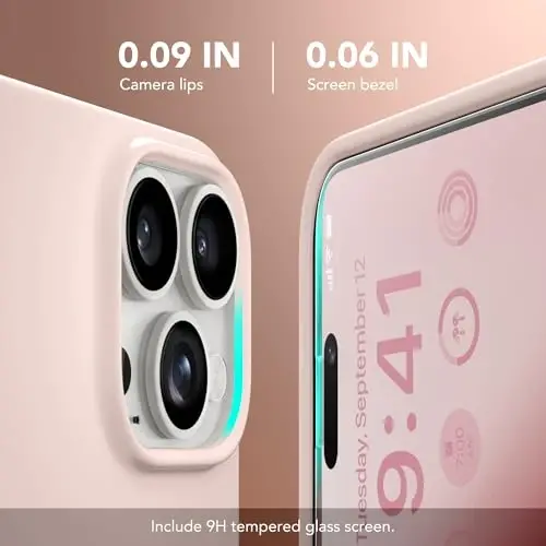 GONEZ Phone Cage Compatible with iPhone 14 Pro, Quick Release Video Rig Stabilizer Accessories with Screen Protector, Pink - 5